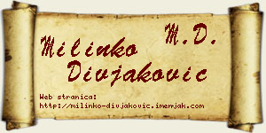 Milinko Divjaković vizit kartica